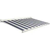Domasol Knikarmscherm F10 Motor Schakelaar Ral7016 Blauw Creme Doek D519 350x250cm