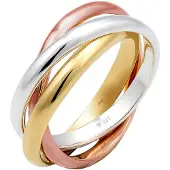 Elli Ring 'Trio' goud / rose-goud / zilver
