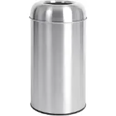 Bolero RVS bullet afvalbak open-top zilver 40L, 64(h)cm