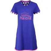 Irresistible Dames Nachthemd - V Hals - 100% Katoen - Blauw - Maat L