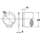 Kobout Borgring Din471 15X1Mm Voor As - 100 stuks