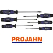 Projahn Schroevendraaierset , 6-delig, voor sleuf- & kruisschroeven PH, 2K-handgreep