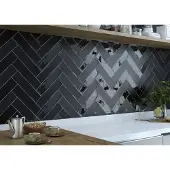 Jabo Colonial wandtegel black glans 7.5x30