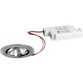 Brumberg Downlight BB03, dimbaar, chroom / zilver, Hal, Aluminium, downlight