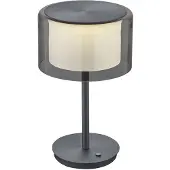 BANKAMP LED-tafellamp Grand Smoke, dimbaar, zwart, Woon-/ Eetkamer, Aluminium, Modern, LED tafellamp