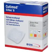 Cutimed Siltec B siliconen schuimverband 10x10 cm - met kleefrand - 12 stuks