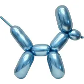 Globos Nordic modelleerballon chroom 150 cm latex blauw 100 stuks