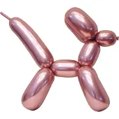 Globos Nordic modelleerballon chroom 150 cm latex roze 100 stuks