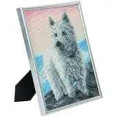 Crystal Art "picture Frame Kit" 21x25 Cm Westie With Silver Frame (full Painting)