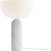 New Works Design tafellamp Kizu Small, wit / opaal, Woon-/ Eetkamer, Steen, Design, tafellamp