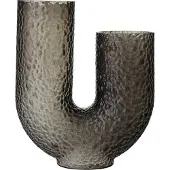 AYTM Vaas Arura, zwart, hoogte 40 cm, breedte 34 glas Arura, alu / grijs / zink, Glas, Design