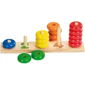 Goki Houten Stapelpuzzel kleur 1 St