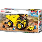 Sluban Town Bouwplaats Mijnwagen Kiepwagen Dump Truck bouwspeelgoed kinderen vanaf 6 jaar – Constructiespeelgoed bouwdoos met 416 bouwstenen – M38‑B0806