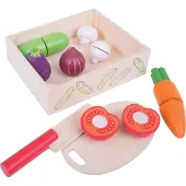 Bigjigs Toys Bigjigs Houten Kistje met Snijgroenten groente