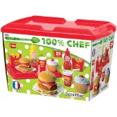 Ecoiffier 100% Chef: Hamburgerset 25-delig