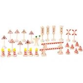Goki VERKEERSTEKENS II H4,5-12,5cm, 29-delig, hout, 3+