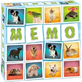 Tactic Memo Huisdieren - Memospel - Zoek de Juiste Paren - Honden, Katten, Konijnen en Andere Huisdieren - Gezelschapsspel voor Kinderen en Families - 2 tot 6 Spelers - Vanaf 3 Jaar
