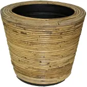 Van der leeden drypot rond streep grijs D27H20 cm