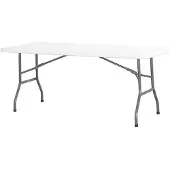 Hendi Buffettafel inklapbaar, HDPE (Hoge dichtheid Polyethyleen), Wit, 74(b)x180(d)x74(h)cm, 810897