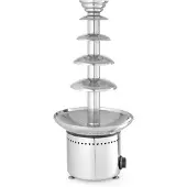 Hendi Chocoladefontein 5 niveaus roestvrij staal 230V 265W, Leuke keuken, Zilver
