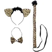 Finidi Luipaarden set met glitter randje | dierenset luipaarden (bruin en beige)