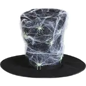 Finidi Luxe hoge hoed met spinnen voor Halloween