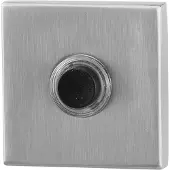 GPF bouwbeslag Beldrukker vierkant 50x50x8mm met zwarte button - PVD mat messing