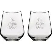 Pasabahce Gegraveerde Drinkglas 42,5cl De Liefste Opa-De Liefste Oma