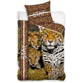 Carbotex Katoenen dekbedovertrek 160x200 - Afrikaanse dierenprint