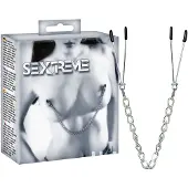 Erotic Treasure Metalen-Borstketting met tepelklemmen 42cm