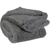 Unique living Plaid teddy 200x150 cm donkergrijs deken