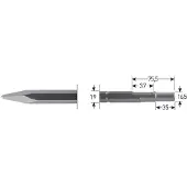 Rotec 6-kant Puntbeitel 300mm 6-kant ø19,0 / ø16,5x35 - 2153005 - 215.3005