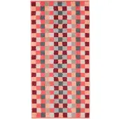 Cawö Handdoek Unique Karo Coral (Set van 3)