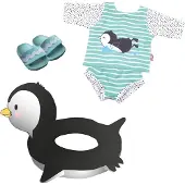 Heless poppen zwemset pinguin - badkleding voor poppen 35-45 cm.