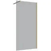 Guido Gusto Inloopdouche 90x200 8mm Nano glas mat goud serie Silvio Rookglas
