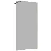 Guido Gusto Inloopdouche 40x200 8mm Nano glas mat zwart serie Silvio Rookglas