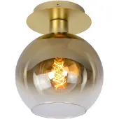 Lucide Plafondlamp Marius goud met amber glas