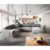 DELIFE Woonkamerlandschap Sirpio XL 360x260 cm microvezel taupe recamiere variabele