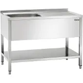 Bartscher Spoeltafel 700, spoelbak links, 160(B)x70(D)x85(H)cm
