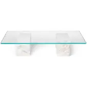 Ferm Living Mineral Salontafel 120x70 Cm Bianco Curia Marmer / - Salontafels Glas White - 1101142824