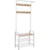 Bobbel Home - Garderoberek industrieel - Schoenenrek - Kledingrek - Vintage look - 9 Haken