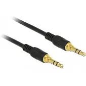 DeLOCK 3,5mm Jack stereo audio slim kabel kabel met extra ruimte / zwart - 3 meter