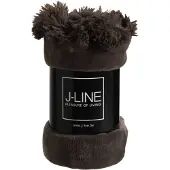 Jline Plaid pompom polyester donker taupe
