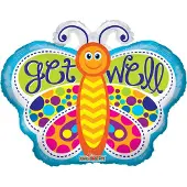 Overig Folieballon - Get well - Vlinder - 46cm- Zonder vulling
