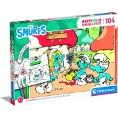 Clementoni Double Face Coloring - Smurfen (104 Stukjes)