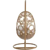J-Line hangstoel + kussens Bula - metaal/riet - beige