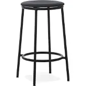 Normann Copenhagen Circa Barkruk 65 Cm Zwart Leer / Ultra Leather 41599 - Barkrukken Staal Black Leather - 506088