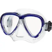 Tusa Intega - Premium snorkelmasker & duikbril van hypoallergeen siliconen met breed gezichtsveld en 3D SYNQ pasvorm - Transparant/Kobaltblauw - M2004 CBL