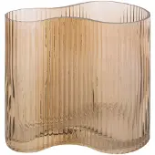 Present Time Vaas Allure Wave handgemaakt | Present Time glas bruin 12x18 cm vazen | NADUVI