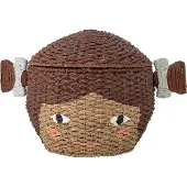 Bloomingville MINI lepelmand met deksel, bruin, Bankuan Grass
